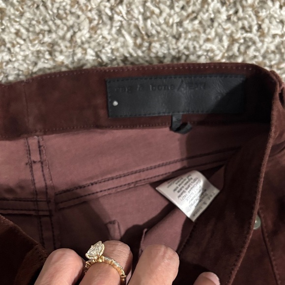 Rag & Bone Dark Maroon Velvet Pants - Picture 2 of 4